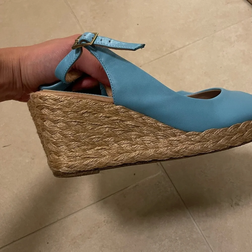Palomitas blue peep toe wedge - Picture 3 of 8